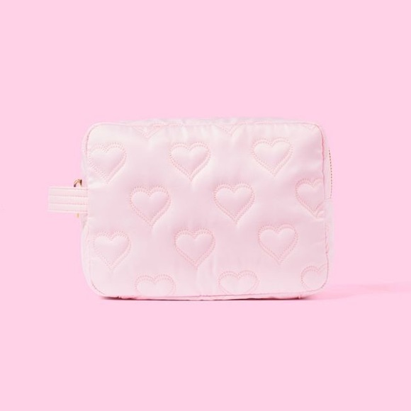 NWT Stoney Clover Lane Quilted Hearts Large Pouch - Picture 2 of 10